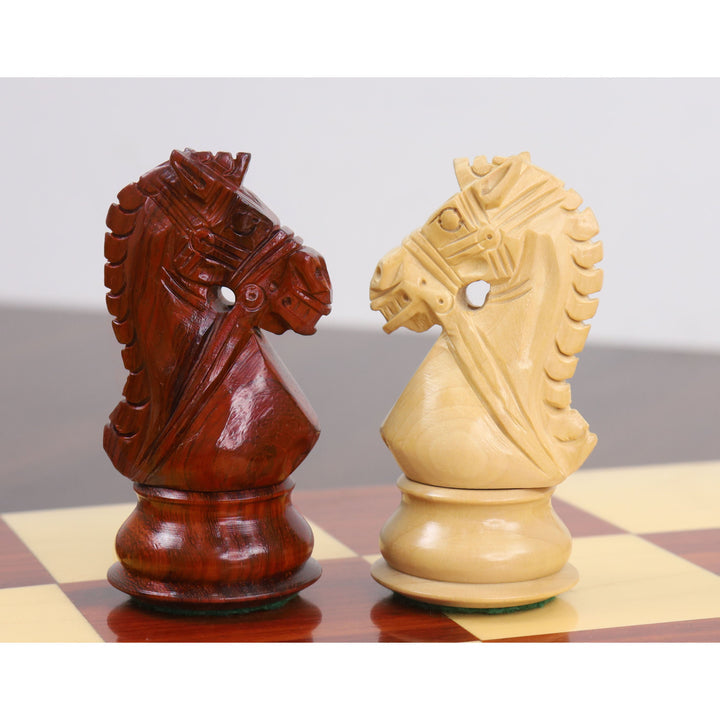 3.9" Bridle Staunton Luxury Chess Set – Chess Pieces Only (Bud Rosewood & Boxwood)