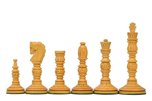 Chess Wooden Pieces Only – Tournament Chess Set (Rosewood & Boxwood, 4" King)
