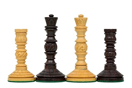 Chess Wooden Pieces Only – Tournament Chess Set (Rosewood & Boxwood, 4" King)