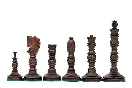 Chess Wooden Pieces Only – Tournament Chess Set (Rosewood & Boxwood, 4" King)