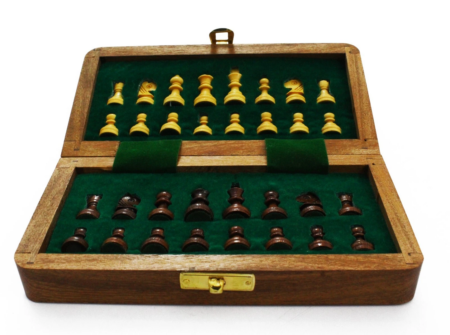 Wooden Handcrafted Foldable Magnetic Chess Board Set (6x6) – Premium Travel Chess with Storage Inside
