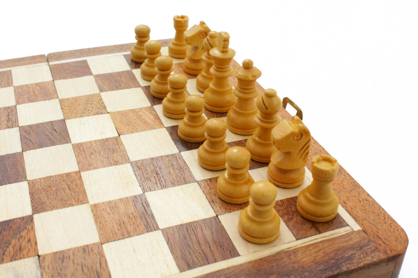 Wooden Handcrafted Foldable Magnetic Chess Board Set (6x6) – Premium Travel Chess with Storage Inside