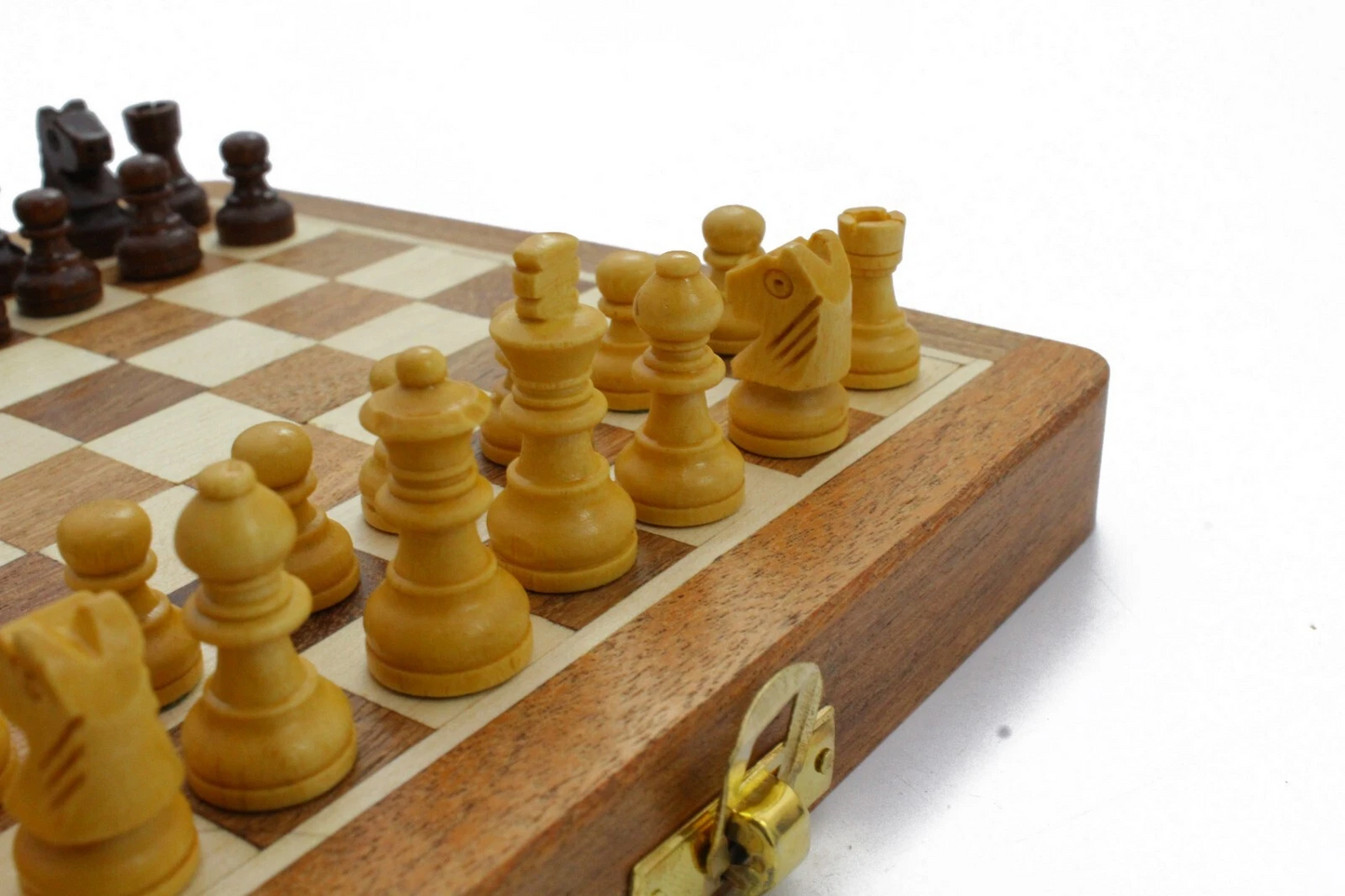 Wooden Handcrafted Foldable Magnetic Chess Board Set (6x6) – Premium Travel Chess with Storage Inside