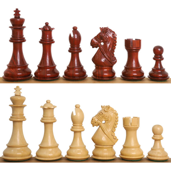 3.9" Bridle Staunton Luxury Chess Set – Chess Pieces Only (Bud Rosewood & Boxwood)