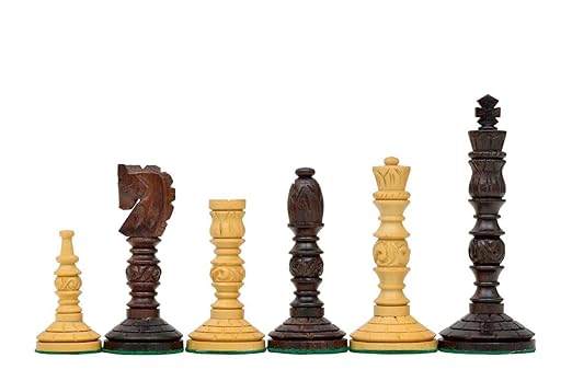 Chess Wooden Pieces Only – Tournament Chess Set (Rosewood &amp; Boxwood, 4" King)