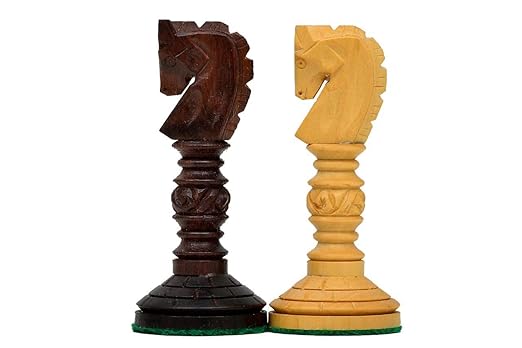 Chess Wooden Pieces Only – Tournament Chess Set (Rosewood &amp; Boxwood, 4" King)