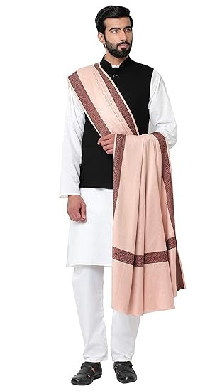 Men's Woven Border Woollen Lohi/Shawl [50" X 100"]