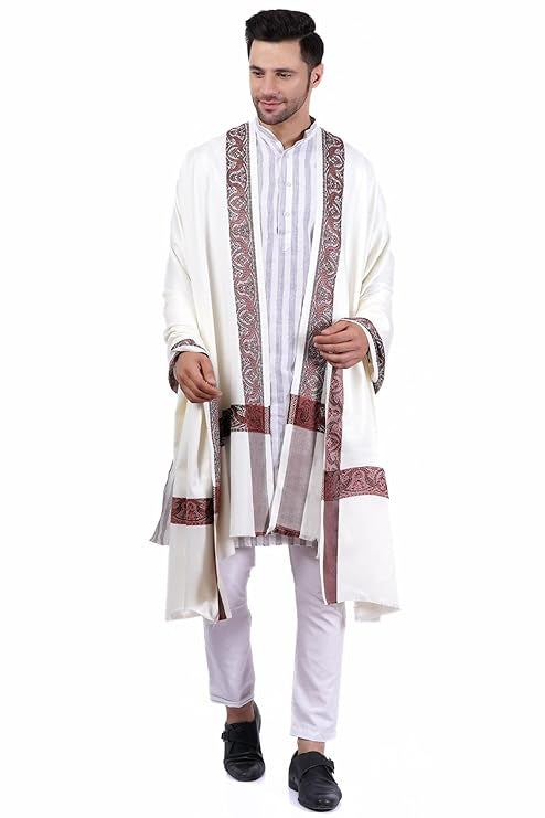 Men's Woven Border Woollen Lohi/Shawl [50" X 100"]