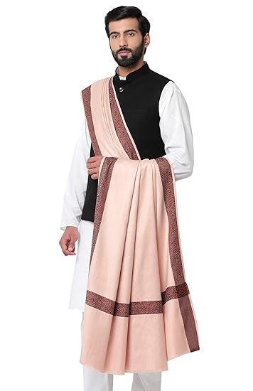 Men's Woven Border Woollen Lohi/Shawl [50" X 100"]