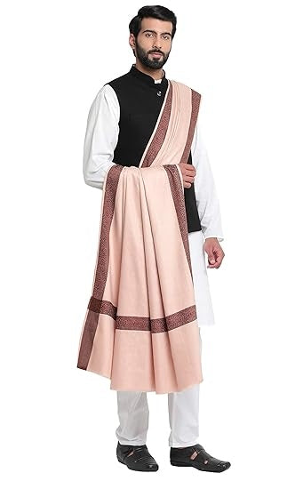 Men's Woven Border Woollen Lohi/Shawl [50" X 100"]