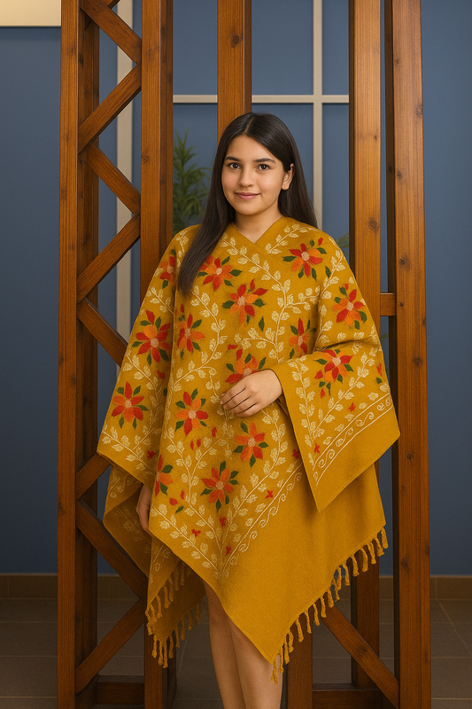 Kashmiri Shawl With Kashmire Embroidery, Indian Shawl, Mulit Color Embroidery Shawl, Aari Embroidery,Shawl Women, Kashmiri Accessory Size -28x80