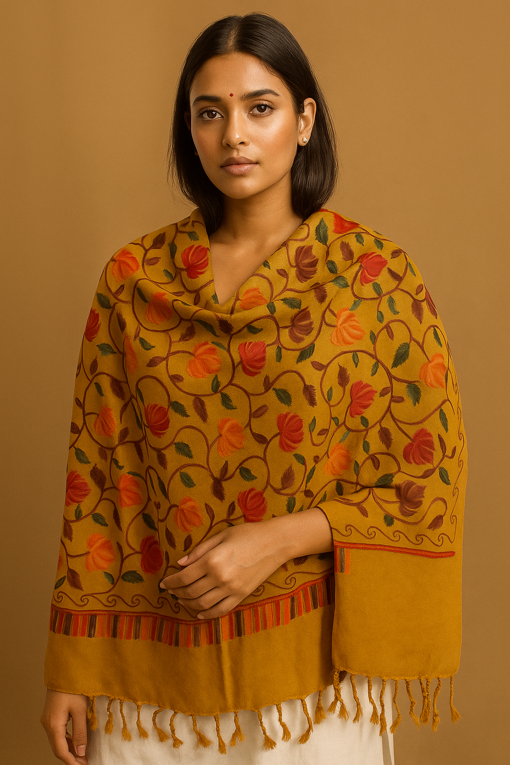 Kashmir Embroidered, Poly Acralic Wool 28"X80" Traditional Ari Embroidery Shawl/Stoles for Women,Ladies,Girls (Copy) (Copy)