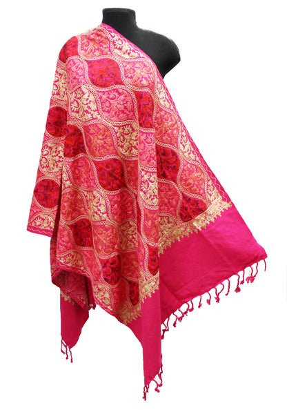 Kashmiri Shawl With Kashmire Embroidery, Indian Shawl, Mulit Color Embroidery Shawl, Aari Embroidery,Shawl Women, Kashmiri Accessory Size -28x80