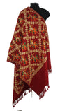 Kashmiri Shawl With Kashmire Embroidery, Indian Shawl, Mulit Color Embroidery Shawl, Aari Embroidery,Shawl Women, Kashmiri Accessory Size -28x80