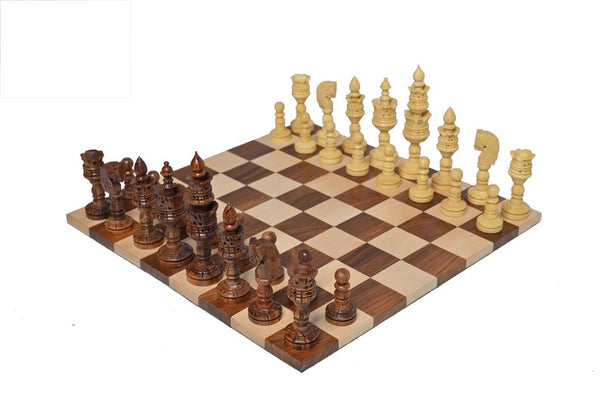 4.7" Hand-Carved Lotus Series Chess Set – Chess Pieces Only